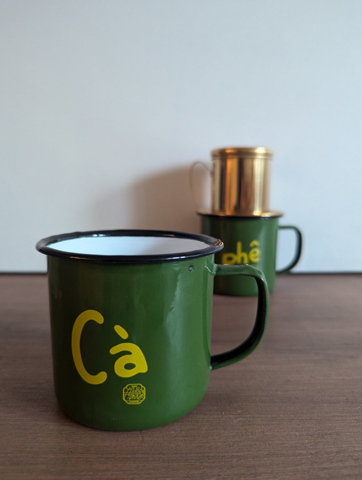 Mug émaillé imprimé CÀ PHÊ